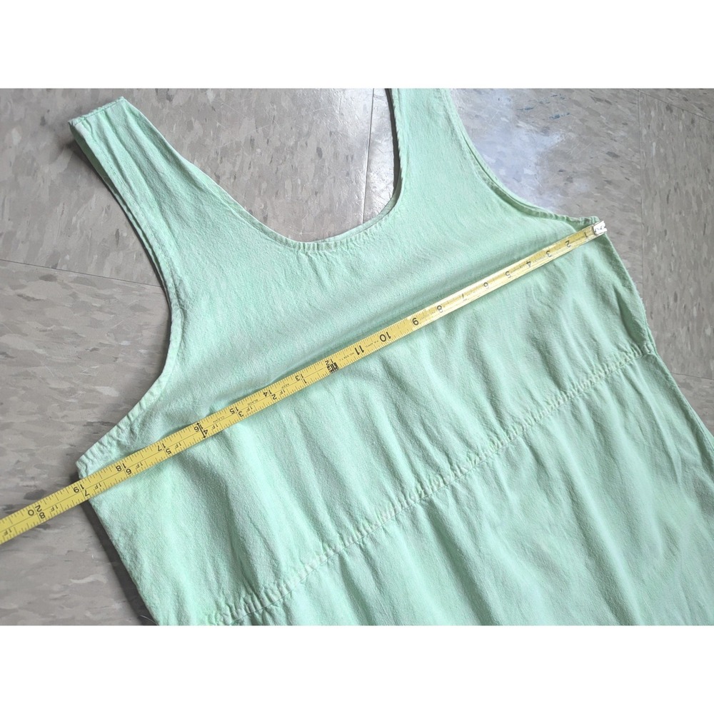 Fresh Produce Vintage 90s Mint Green Cotton Linen Blend Maxi Pocket Dress Small - Picture 4 of 9